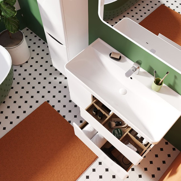 Изображение товара Тумба с умывальником Briz Равенна 100 Beauty / 250 03-20100-20 00 БЕЛ