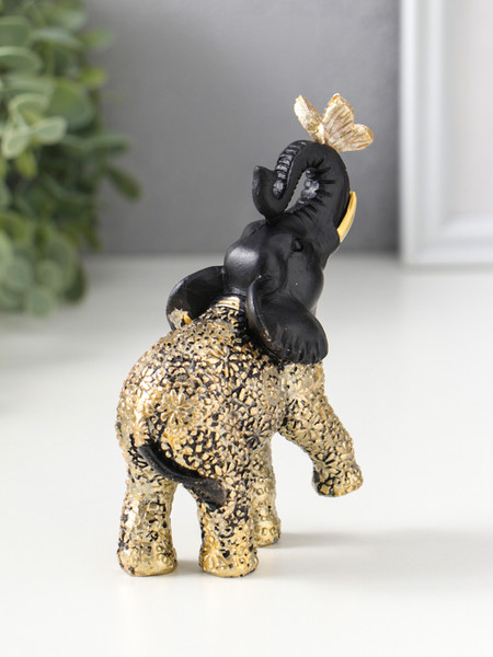 Изображение товара Статуэтка Sima-Land Черный слоник с бабочкой на хоботе 10954792