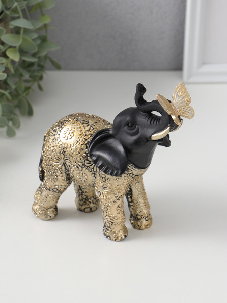 Изображение товара Статуэтка Sima-Land Черный слоник с бабочкой на хоботе 10954792