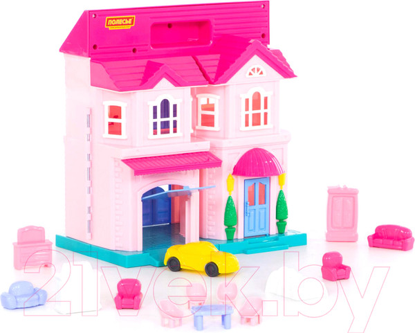 Изображение товара Кукольный домик Полесье София с набором мебели и автомобилем / 78018 (14 элементов, в пакете)