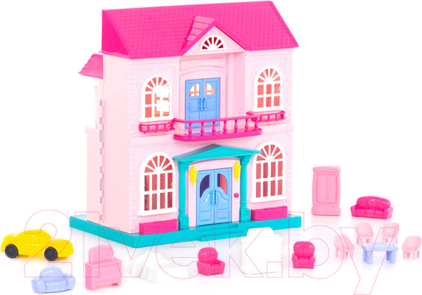Изображение товара Кукольный домик Полесье София с набором мебели и автомобилем / 78018 (14 элементов, в пакете)