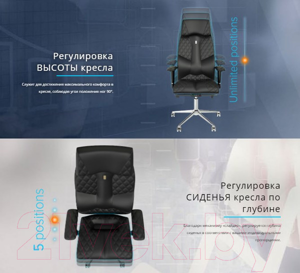 Изображение товара Кресло офисное Kulik System Business экокожа (белый с подголовником)