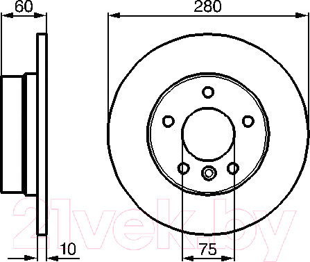 Изображение товара Тормозной диск Bosch 0986478561
