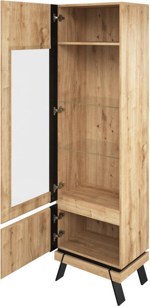 Изображение товара Шкаф-пенал с витриной Anrex Моне 8033 дс левый ТВ (дуб наварра/черный)