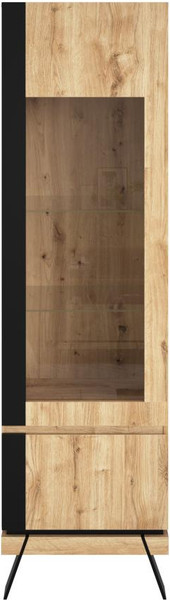 Изображение товара Шкаф-пенал с витриной Anrex Моне 8033 дс левый ТВ (дуб наварра/черный)