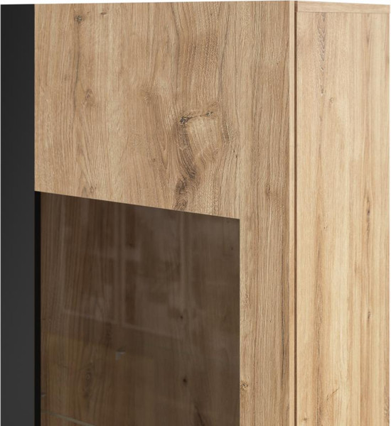 Изображение товара Шкаф-пенал с витриной Anrex Моне 8033 дс левый ТВ (дуб наварра/черный)