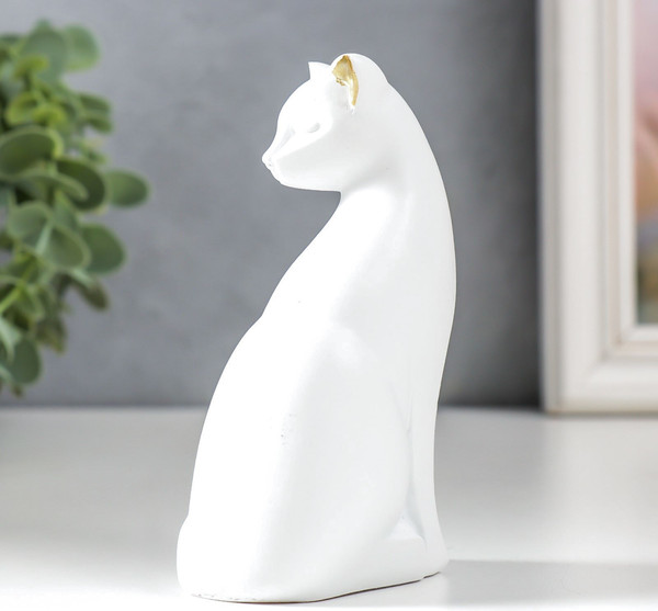 Изображение товара Статуэтка Sima-Land Белая кошка с золотыми ушками 7825897