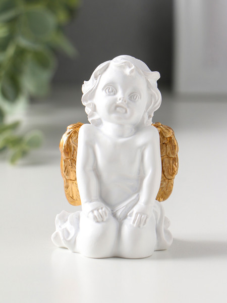 Изображение товара Статуэтка Sima-Land Белоснежный ангел с золотыми крыльями 10954754