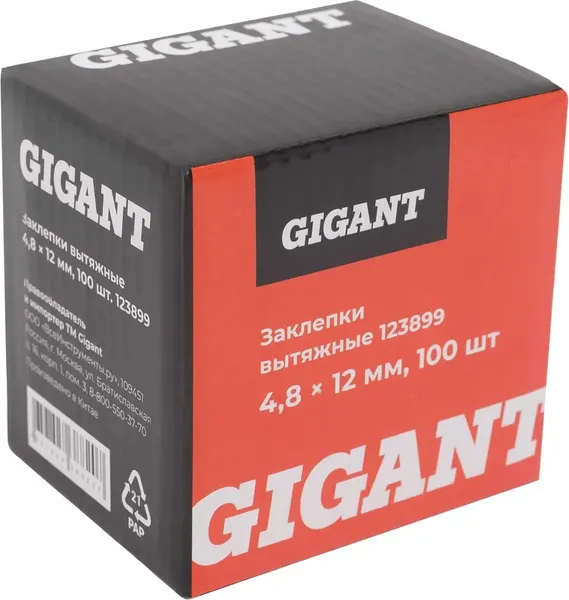 Изображение товара Набор заклепок Gigant 123899 (100шт)