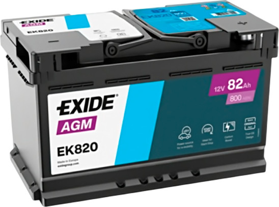 Изображение товара Автомобильный аккумулятор Exide AGM 800A R+ / EK820 (82 А/ч)