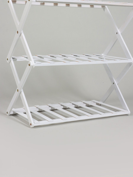 Изображение товара Стойка для цветов GREENGO 3 полки 50x25x46см 10766556 (бамбук/белый)