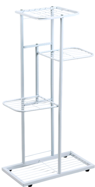 Изображение товара Стойка для цветов GREENGO 4 полки 43x22x82см 10747741 (белый)