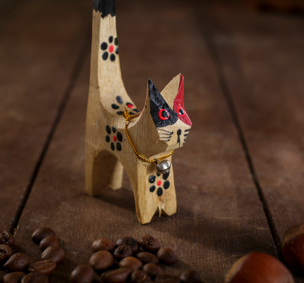 Изображение товара Набор статуэток Sima-Land Кошечки в черный цветок под кольца 4165724