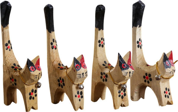 Изображение товара Набор статуэток Sima-Land Кошечки в черный цветок под кольца 4165724