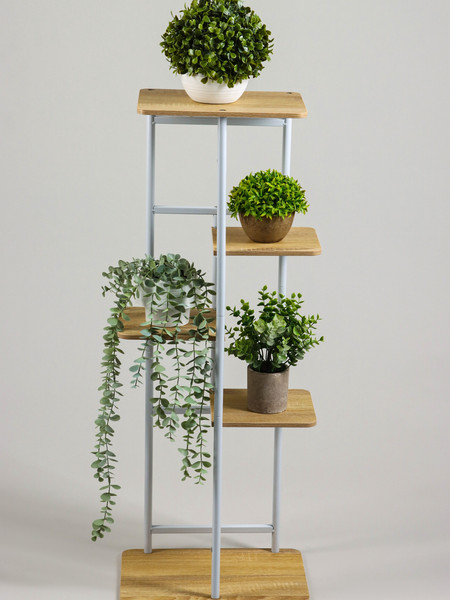 Изображение товара Стойка для цветов GREENGO 5 полок 36x23x94см 10747752 (белый)