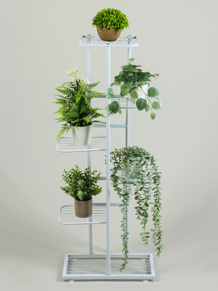 Изображение товара Стойка для цветов GREENGO 6 полок 44x22x105см 10747766 (белый)
