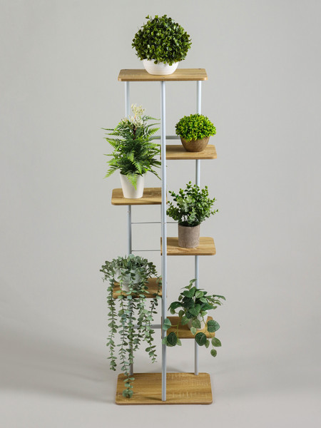 Изображение товара Стойка для цветов GREENGO 7 полок 36x23x120см 10747754 (белый)