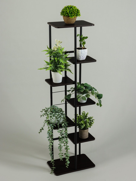 Изображение товара Стойка для цветов GREENGO 7 полок 36x23x120см 10747759 (черный)