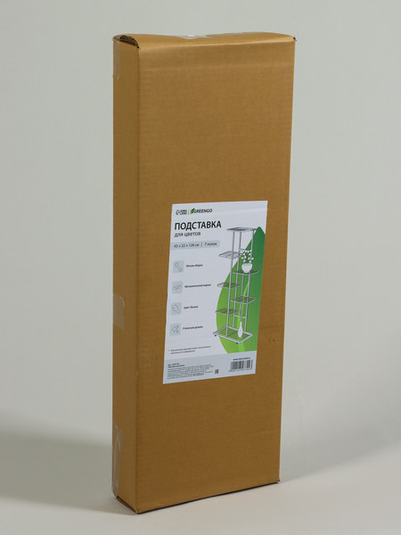 Изображение товара Стойка для цветов GREENGO 7 полок 43x22x126см 10747744 (белый)