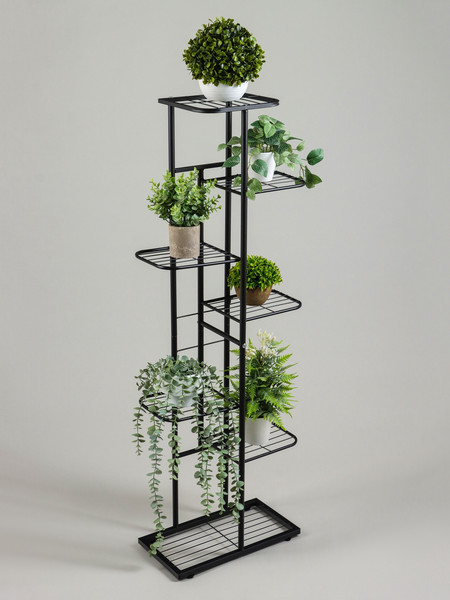Изображение товара Стойка для цветов GREENGO 7 полок 43x22x126см 10747746 (черный)