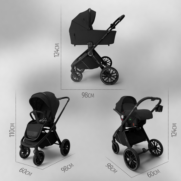 Изображение товара Детская универсальная коляска Bubago Gaudi Classic 3в1 / BG 212-3 (черный)