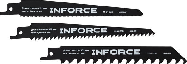 Изображение товара Набор пильных полотен Inforce по дереву и металлу / 11-01-738 (3шт)