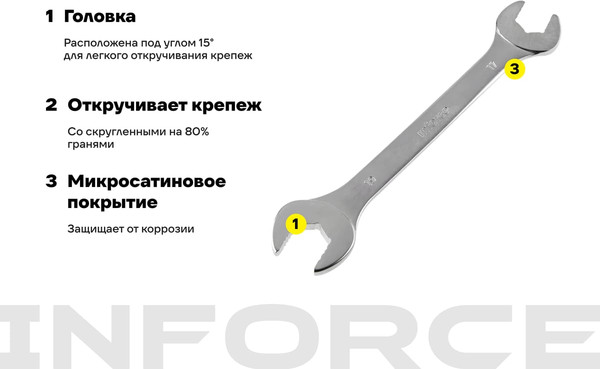 Изображение товара Гаечный ключ Inforce 17x19мм / 06-05-63