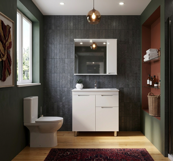 Изображение товара Шкаф с зеркалом для ванной Axus Кира 70 (правое)