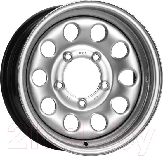 Изображение товара Штампованный диск Trebl 8665T 15x5.5" 5x139.7мм DIA 108.4мм ET 5мм Silver