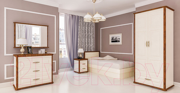 Изображение товара Тумба Мебель-Неман Марсель МН-126-16 (кремовый/дуб кантри)