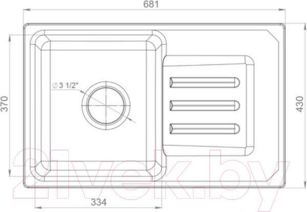Изображение товара Мойка кухонная GranFest Smart 680 (песочный)