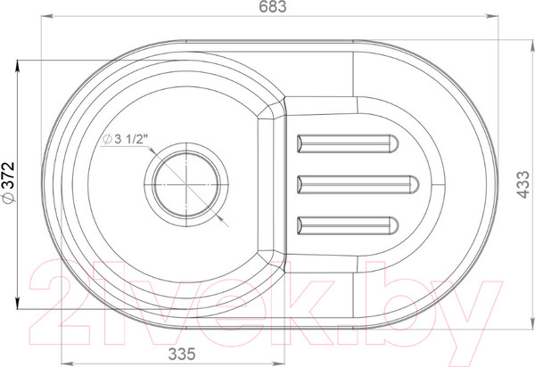 Изображение товара Мойка кухонная GranFest Smart 685 (песочный)