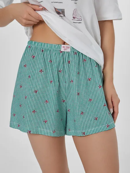 Изображение товара Пижама Mark Formelle 592591 (р.164/170-88-94, белый/зеленая клетка виши)