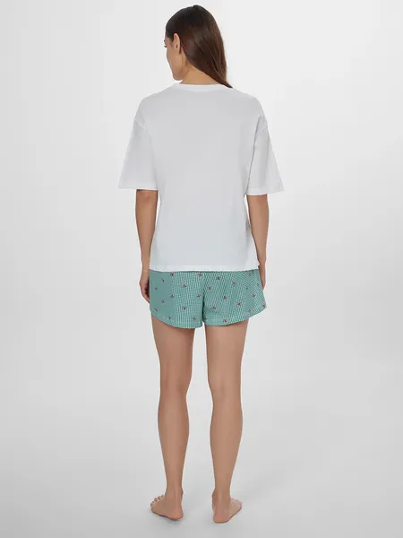 Изображение товара Пижама Mark Formelle 592591 (р.164/170-92-98, белый/зеленая клетка виши)