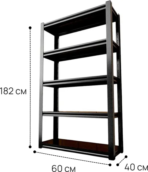 Изображение товара Стеллаж металлический Modular Shelving 60x40x182/5 B (стальная полка)