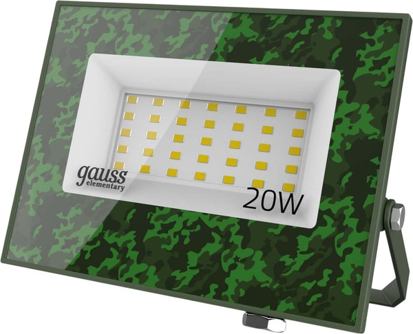 Изображение товара Прожектор Gauss Elementary 20W 1800lm IP65 6500К 1/60 GFD002 (хаки)