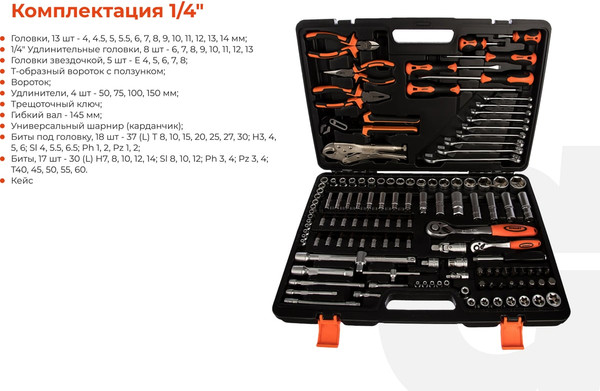 Изображение товара Универсальный набор инструментов Gigant GAS 131 (131 предмет)