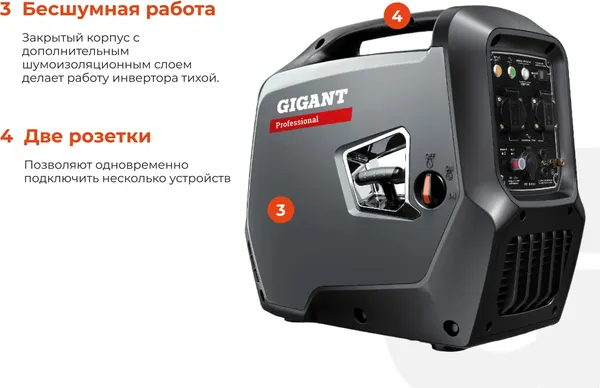 Изображение товара Инверторный генератор Gigant GPIGL-2000