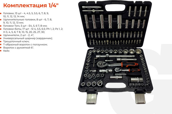 Изображение товара Универсальный набор инструментов Gigant GAS-108 (108 предметов)