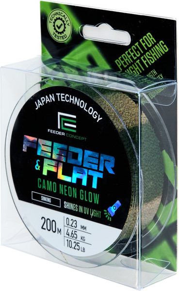Изображение товара Леска монофильная Feeder Concept Feeder & Flat Camo Neon Glow 200/023 FC4000-023