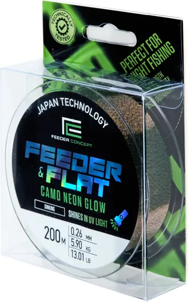 Изображение товара Леска монофильная Feeder Concept Feeder & Flat Camo Neon Glow 200/026 FC4000-026