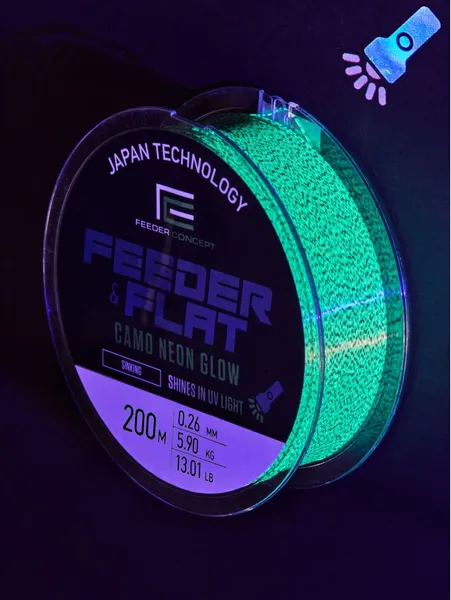 Изображение товара Леска монофильная Feeder Concept Feeder & Flat Camo Neon Glow 200/026 FC4000-026