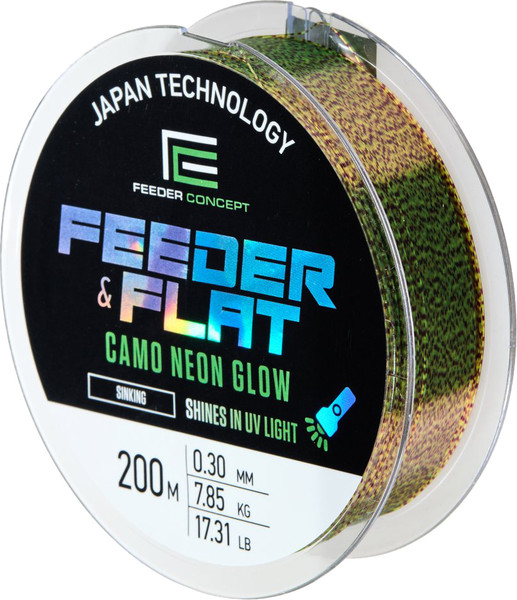 Изображение товара Леска монофильная Feeder Concept Feeder & Flat Camo Neon Glow 200/030 FC4000-030
