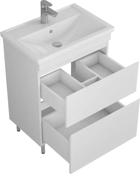 Изображение товара Тумба с умывальником Uncoria Арно 70 + Kirovit Фостер 70 (белый)