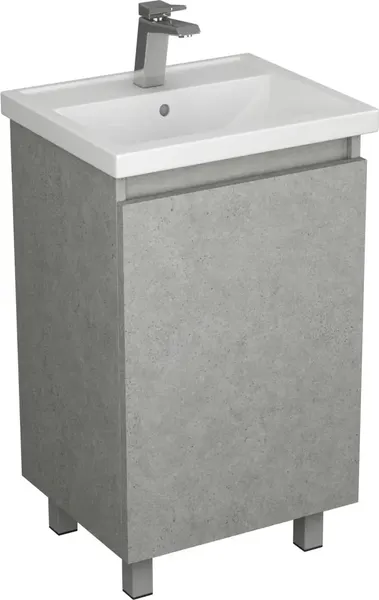 Изображение товара Тумба с умывальником Uncoria Моро 50 + Kirovit Фостер 50 (светлый камень)