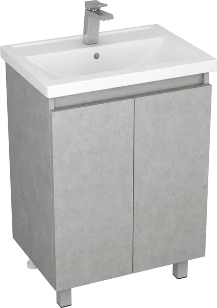 Изображение товара Тумба с умывальником Uncoria Моро 60 + Kirovit Фостер 60 (светлый камень)