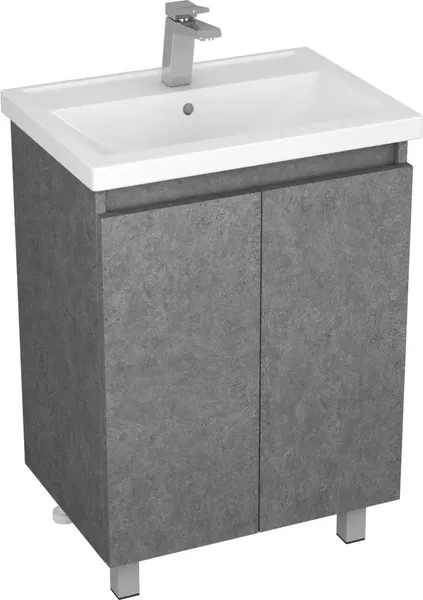 Изображение товара Тумба с умывальником Uncoria Моро 60 + Kirovit Фостер 60 (темный камень)