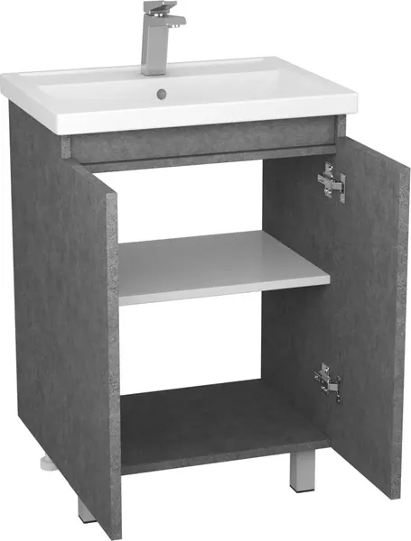 Изображение товара Тумба с умывальником Uncoria Моро 60 + Kirovit Фостер 60 (темный камень)