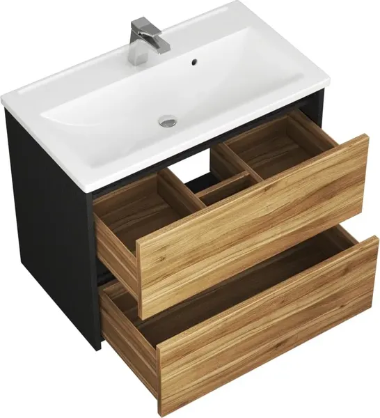 Изображение товара Тумба с умывальником Uncoria Тронто 70 + Paola Mario 70 (орех/лион)