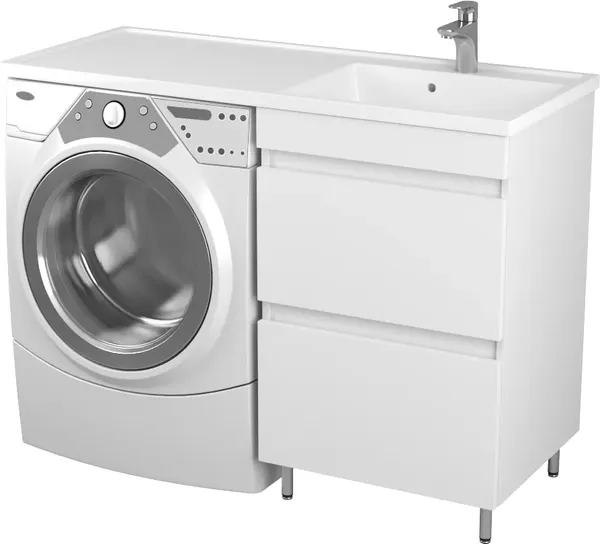 Изображение товара Тумба с умывальником Uncoria Магра 55 2 ящика + Paola Magenta 1200 R (белый)